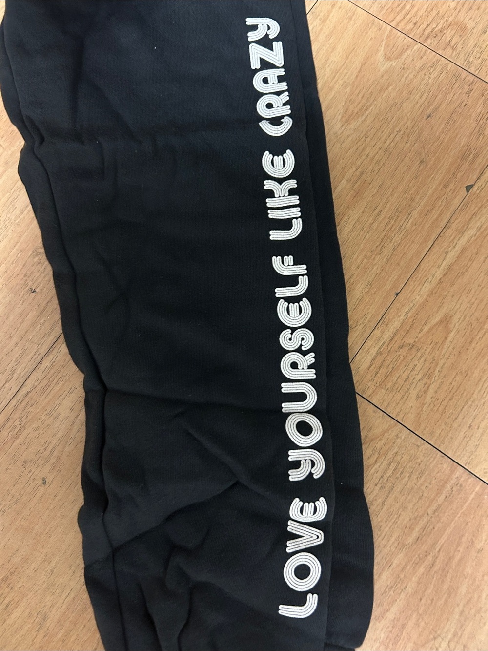Spiritual Gangster Black Jogger Sweatpants love yourself like crazy s nwt - Picture 4 of 5